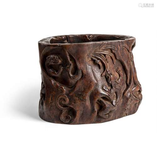 LARGE HUANGHUALI SCROLL POT MING TO QING DYNASTY, 17TH-18TH ...