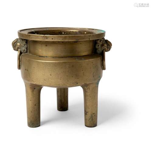 BRONZE INCENSE BURNER OF DING FORM MING TO QING DYNASTY, 17T...