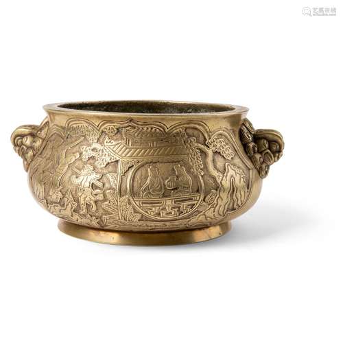 BRONZE 'LION-HEAD' CENSER QING DYNASTY, 18TH-19TH CENTURY