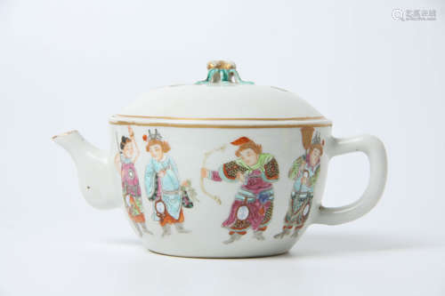 Famille Rose Figural Teapot