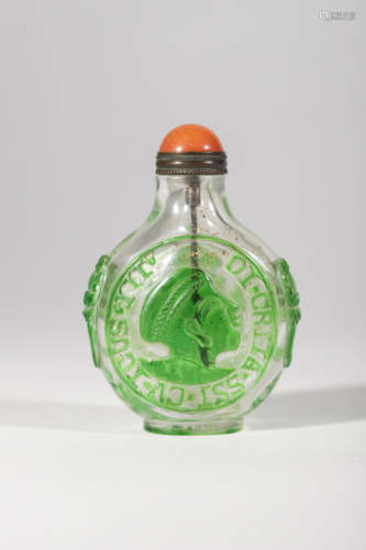 Green Overlay Glassware Snuff Bottle