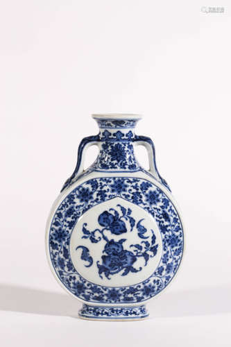 Blue and White Fortune&Longevity Moonflask