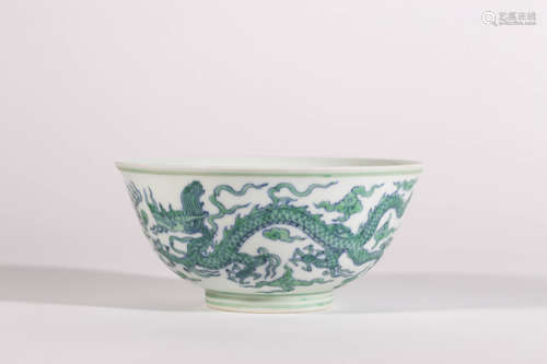 Doucai Glaze Dragon Bowl