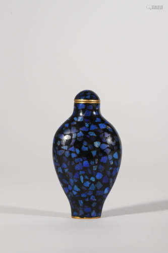 Bronze Coating Lapis Lazuli Snuff Bottle