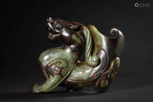 Carved Jade Dragon Ornament