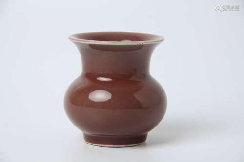 Sacrificial Red Glaze Zhadou Vessel