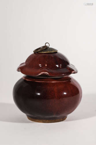 Red Glaze Jar with Cover