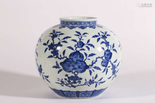 Blue and White Pomegranate Jar