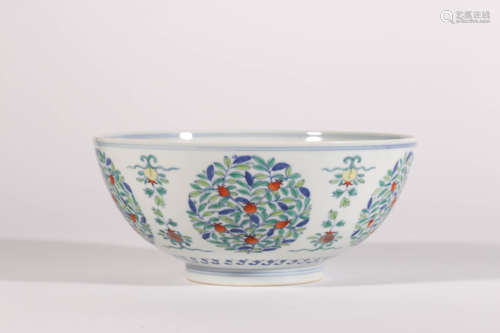 Doucai Glaze Pomegranate Bowl