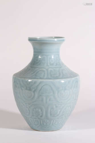 Blue Glaze Antique Dish-Top Vase