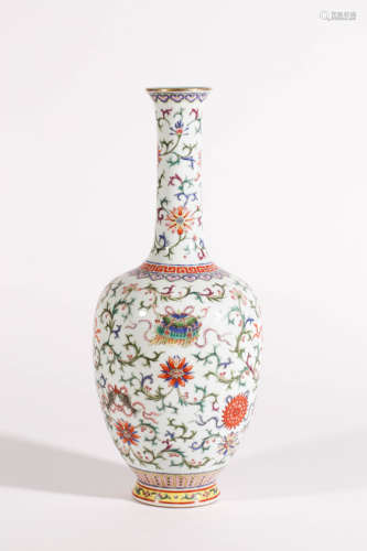 Famille Rose Babao Bottle Vase