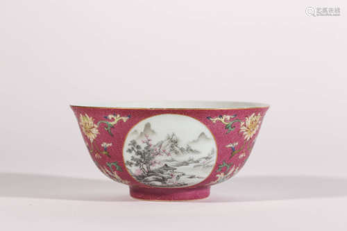 Famille Rose Enclosing Flower Bowl