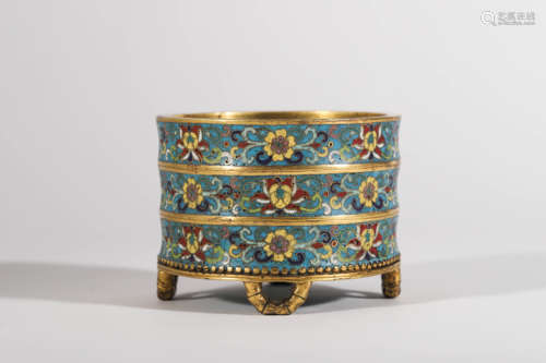 Cloisonne Enamel Bamboo Censer