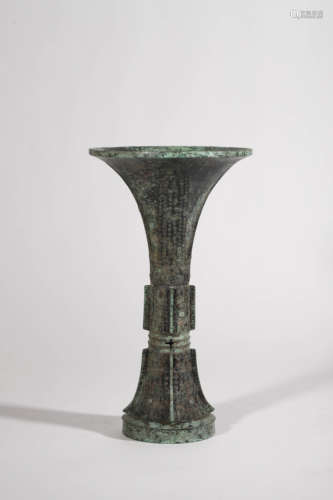 Bronze Taotie Gu Vase