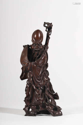 Carved Wood Figure of Immortal