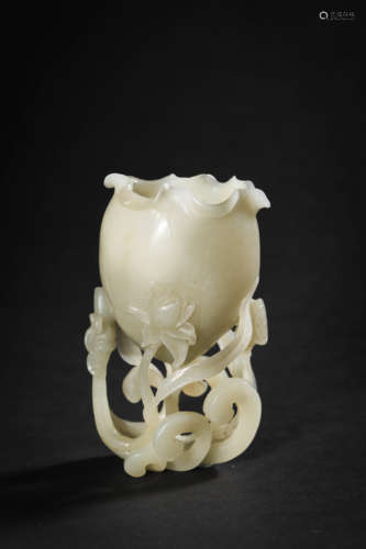 White Jade Lotus Leaf Cup