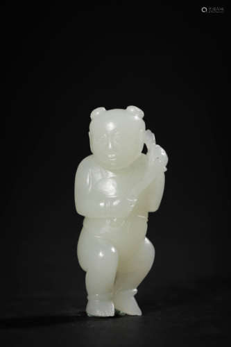 Carved White Jade Boy