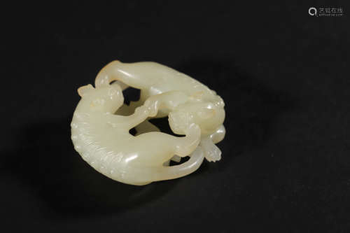 White Jade Tiger Ornament