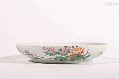 Famille Rose Peony Plate