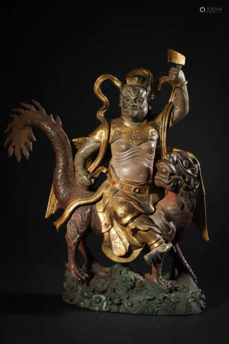 Painted Gilt-Bronze Figure of Garuda