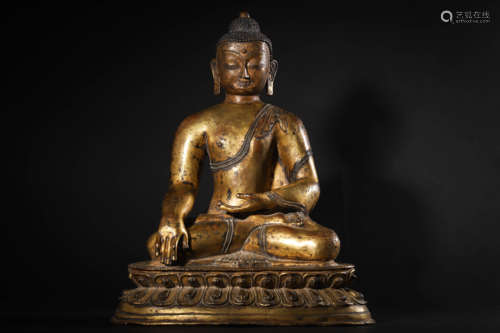 Gilt-Bronze Figure of Shakyamuni