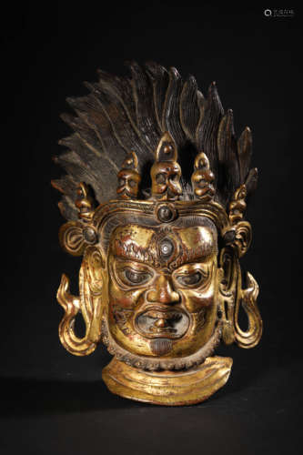 Gilt-Bronze Head of Bodhisattva