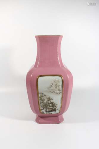 Famille Rose Porcelain Kraak Square Bottle, China