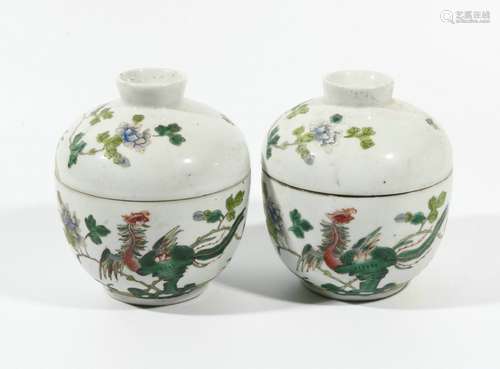 Pair Of Verte Famille Porcelain 