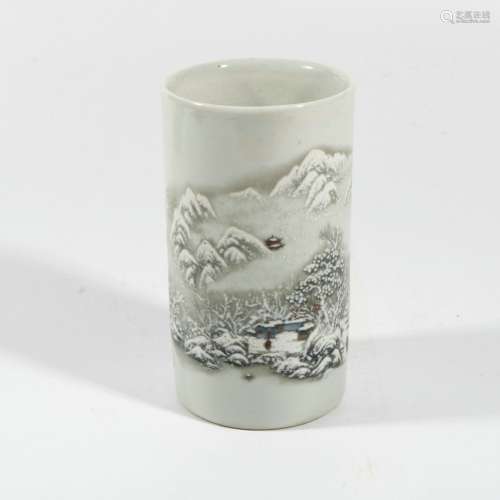 Porcelain Brush Pot - He Xuren, China