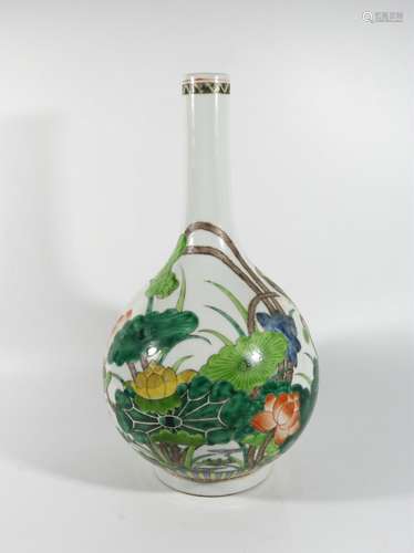 Famille Rose Porcelain Bottle, China