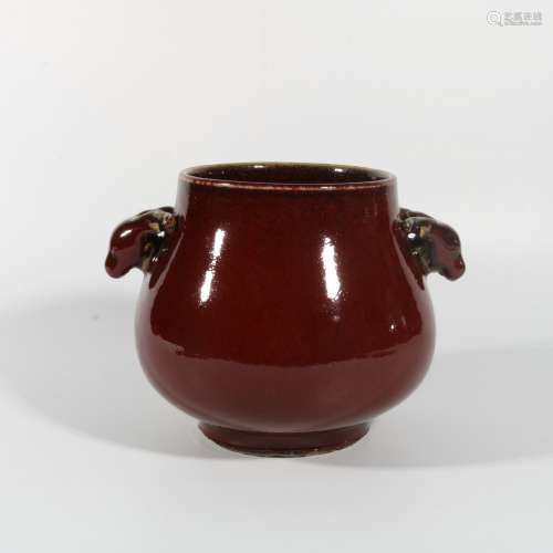 Red Porcelain Vessel, China