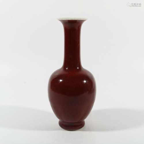 Red Glaze Porcelain Bottle, China