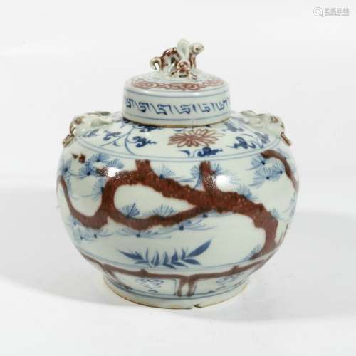 Blue And White Porcelain Underglaze Covered Jar, China