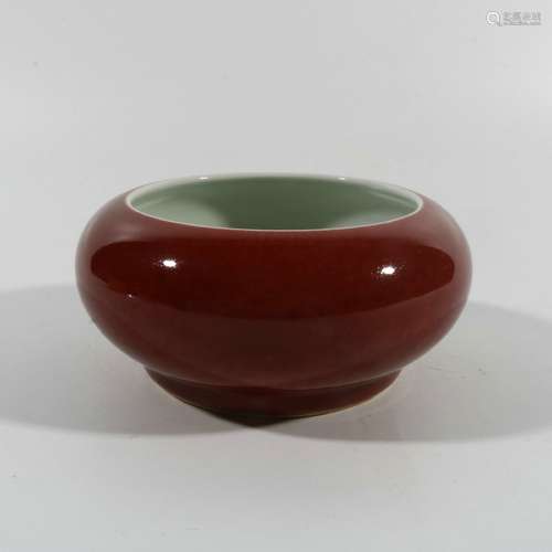 Red Glaze Porcelain Water Vessel, China