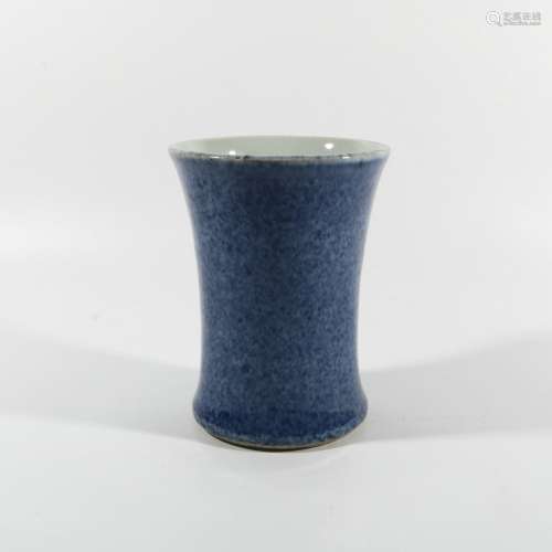 Blue Porcelain Brush Pot, China