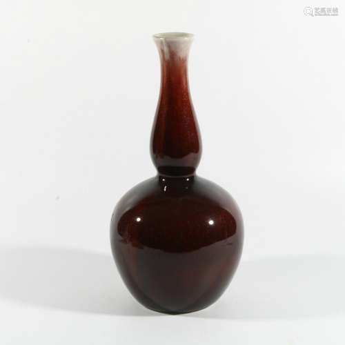 Red Glaze Porcelain Gourd Bottle, China