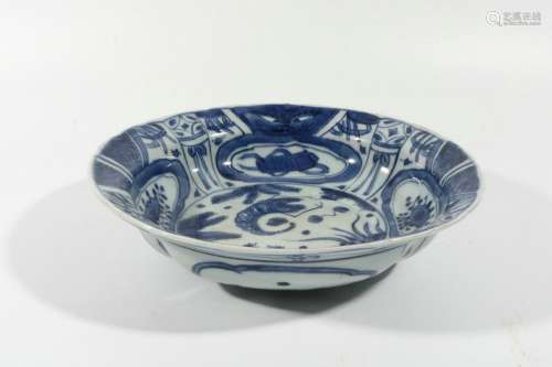 Blue And White Porcelain Dish, China