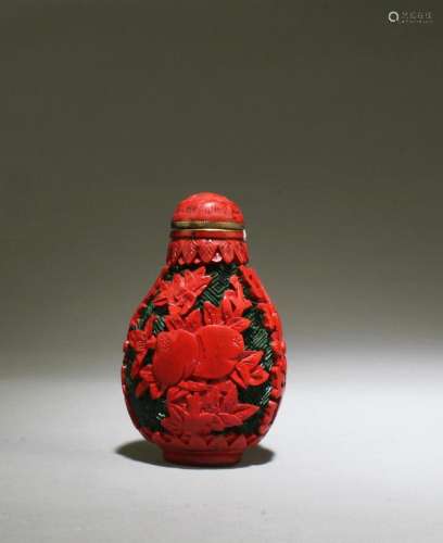 A Cinnabar Lacquer Snuff Bottle