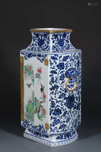 A Blue & White Falangcai Porcelain Vase