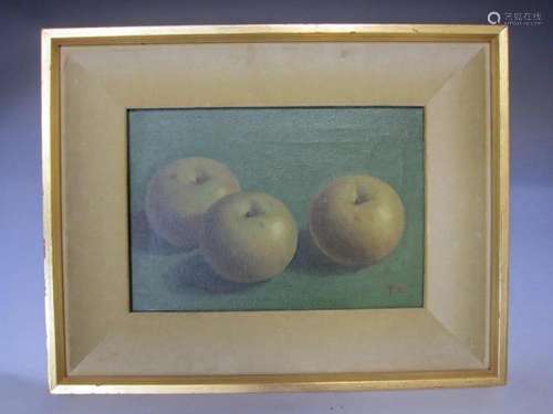 Oil Painting of Three Apples