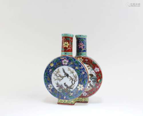 A Twin Inter-locked Porcelain Vase