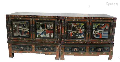 A Pair of Lacquer Display Cabinets