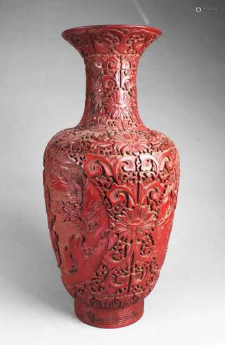 Chinese Cinnabar Lacquer Vase