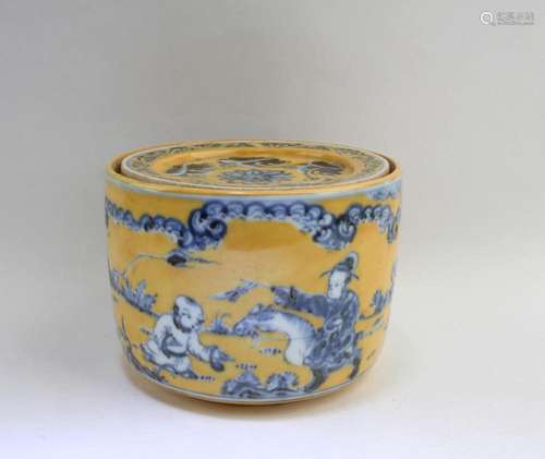 Chinese Famille Jaune Porcelain Cricket Container