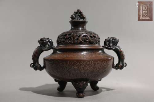 Ming Dynasty Bronze Silver Painted 