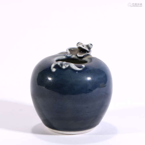 Blue Glaze Porcelain Water Vessel