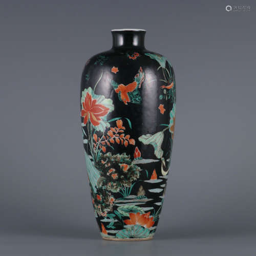 Qing Dynasty Period Of Kangxi Verte Famille Porcelain Gold P...