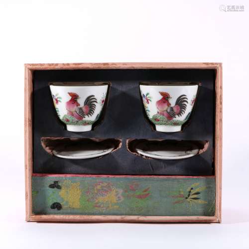 Pair Of Famille Rose Porcelain Cups