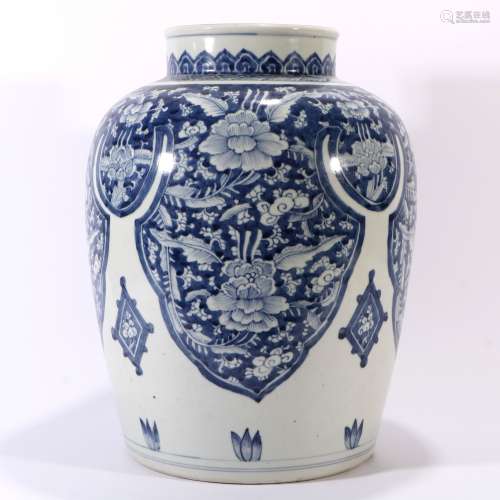 Blue And White Porcelain Large Jar