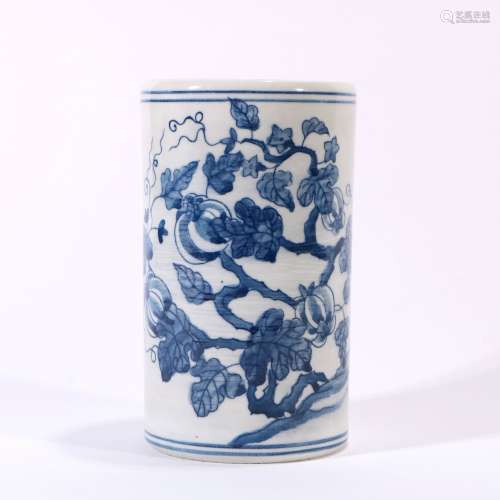 Blue And White Porcelain Brush Pot